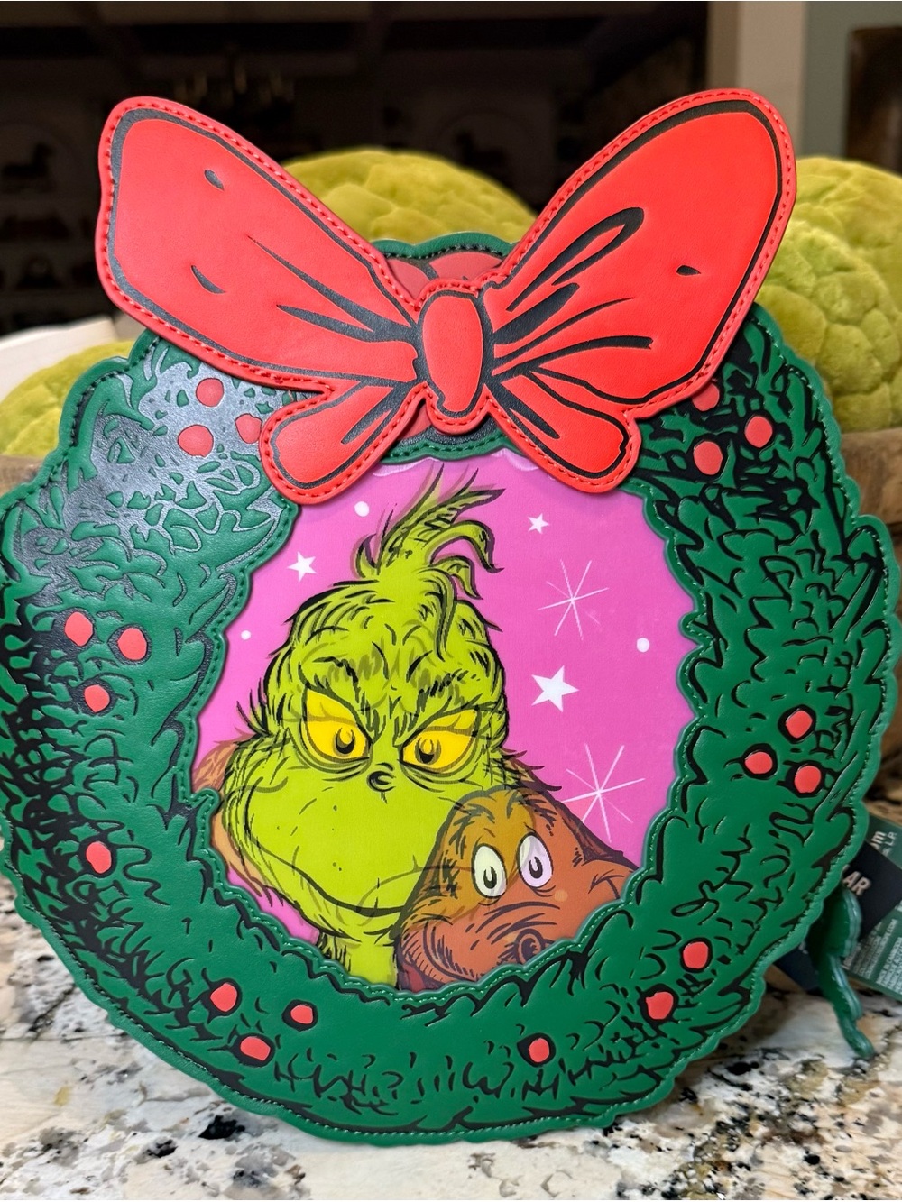 NWT Loungefly How The Grinch Stole Christmas Lenticular Wreath Crossbody